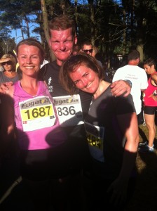 Helle, Lars and Jen exhausted and happy after the Dueodde beach stage.